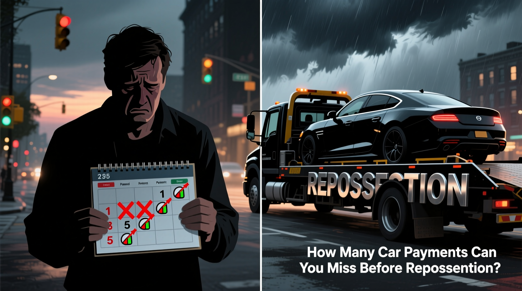 how many car payments missed before repo