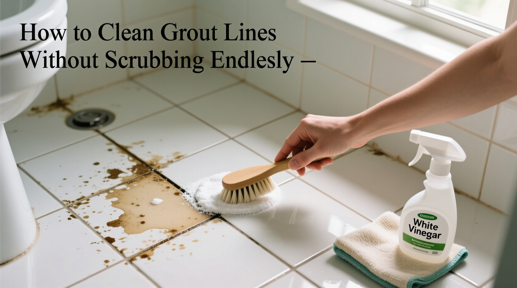 how to clean grout lines in bathroom tiles without scrubbing endlessly