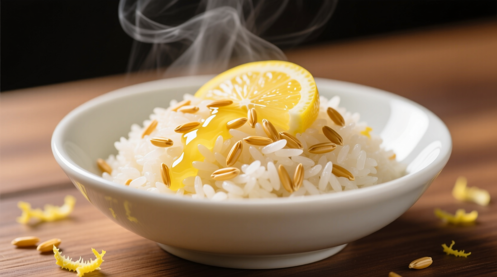 keep rice from sticking together with lemon juice