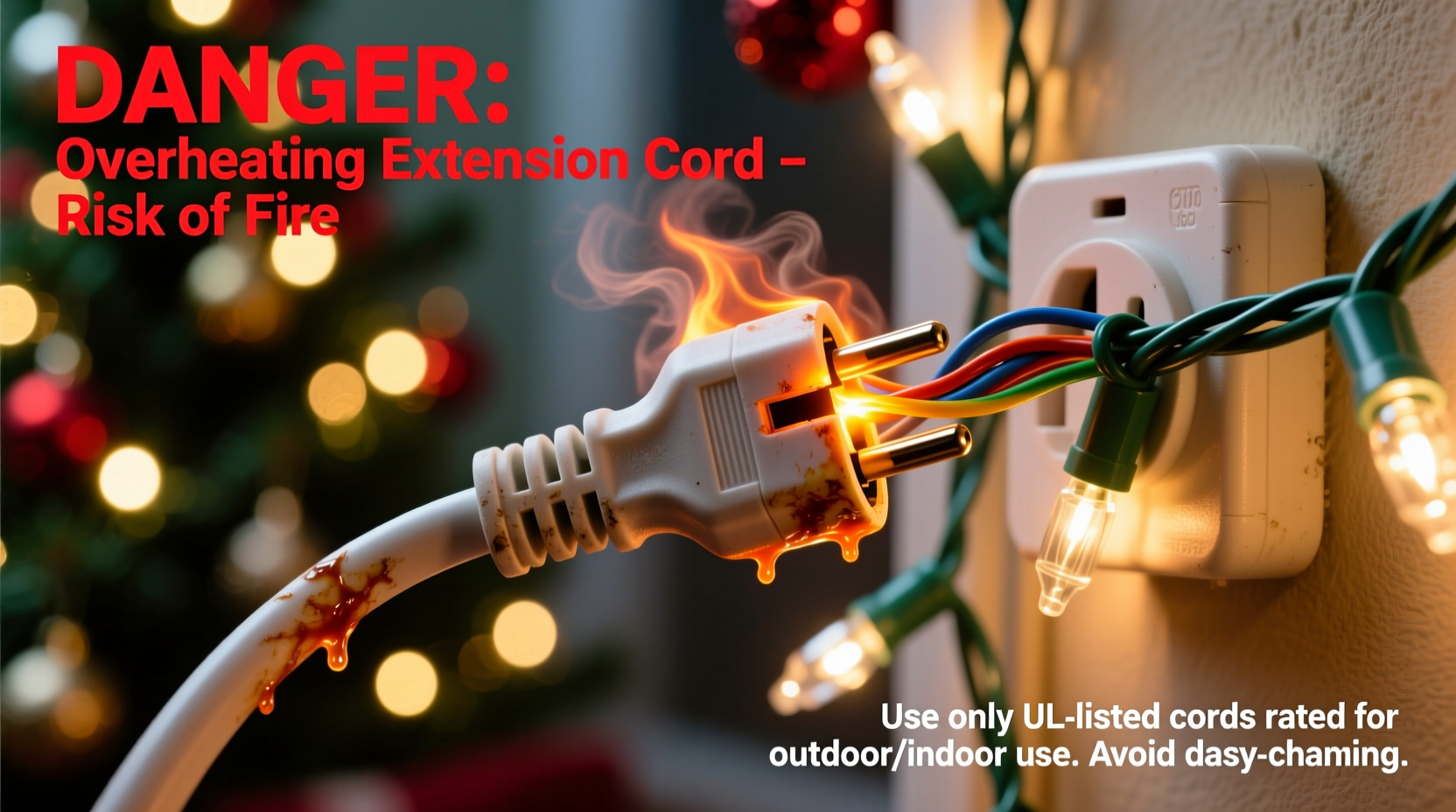 why does my extension cord heat up when powering christmas display dangers