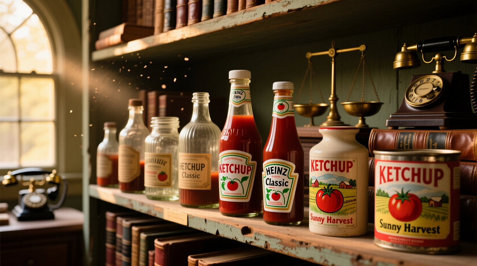 Historical tomato ketchup bottle collection