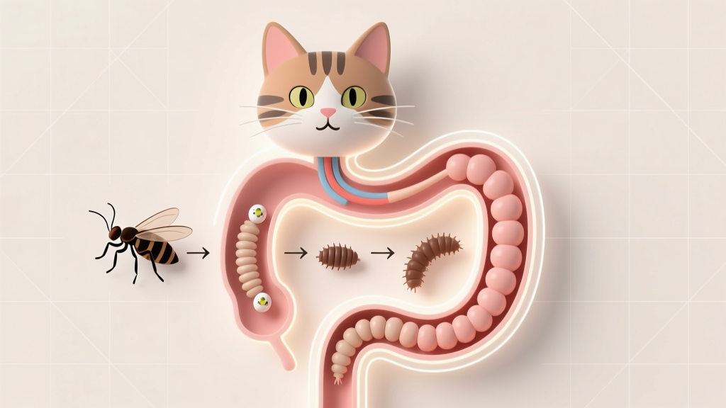 Feline Dipylidium: Flea Tapeworm Life Cycle