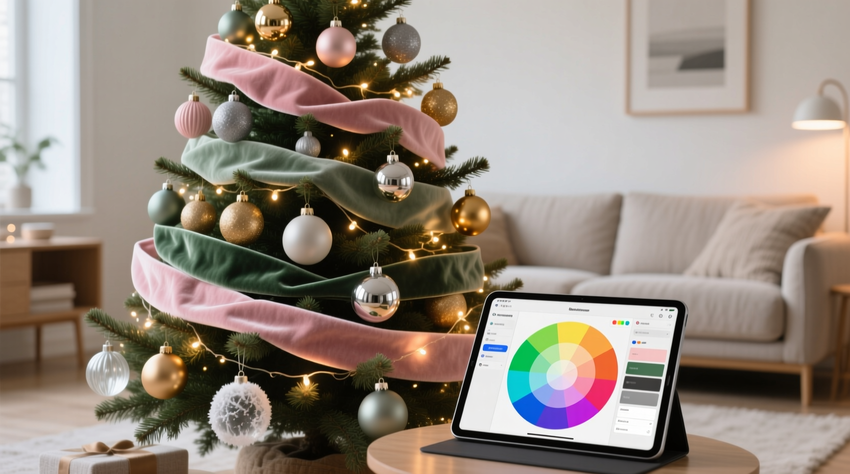 how to create a cohesive color theme for christmas tree decor using rgb apps