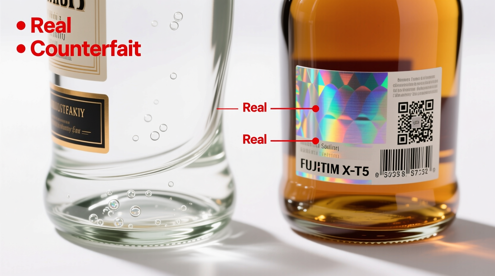 how to identify counterfeit liquor bottles at home