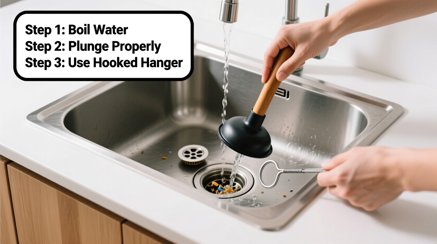 how to unclog a sink without chemicals