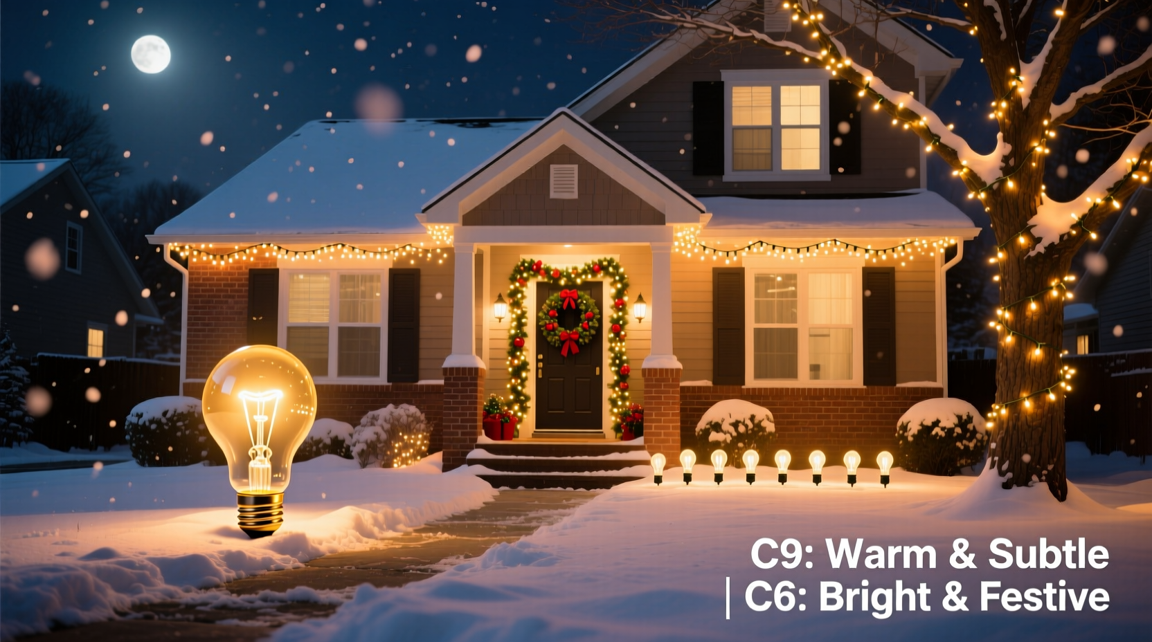 c9 vs c6 christmas lights which brightness level suits your home exterior
