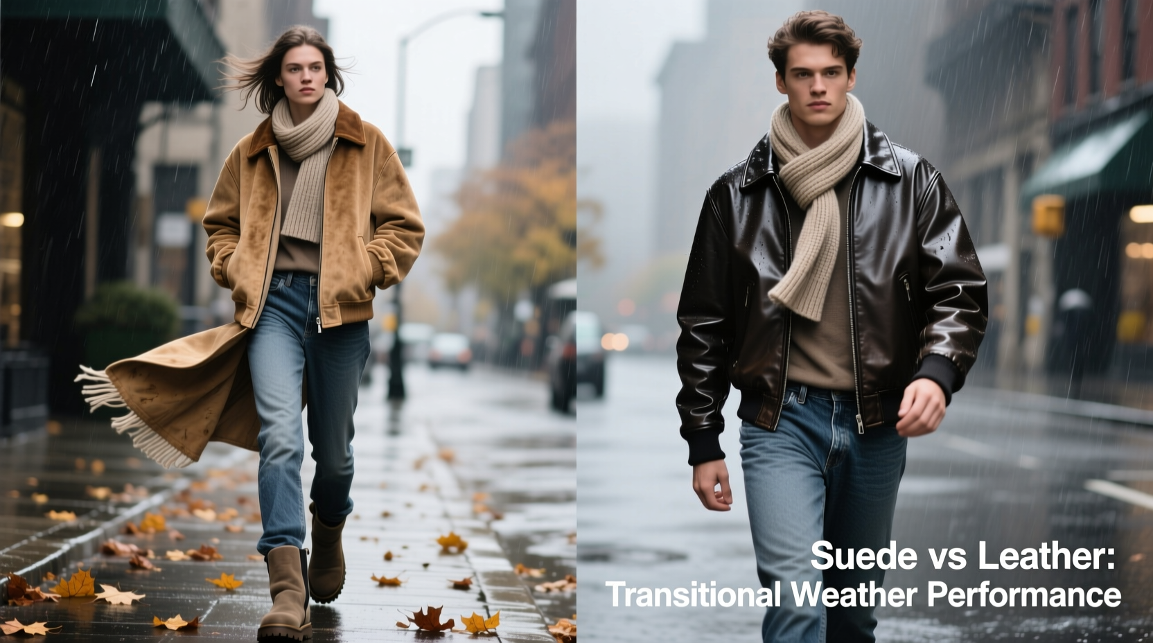 suede jacket vs leather which is more versatile for transitional weather
