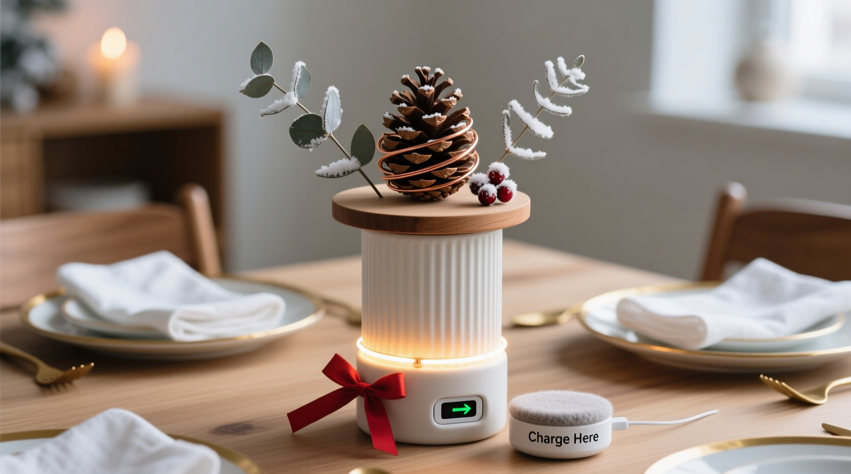 how to make a battery powered centerpiece for a dining table christmas display