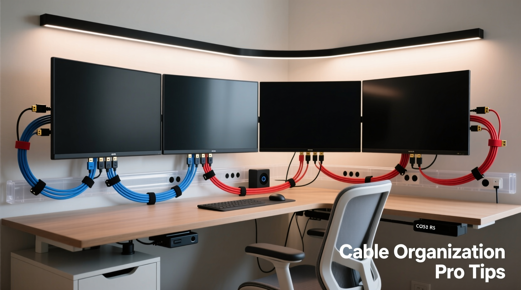 best ways to organize cables for multiple monitors