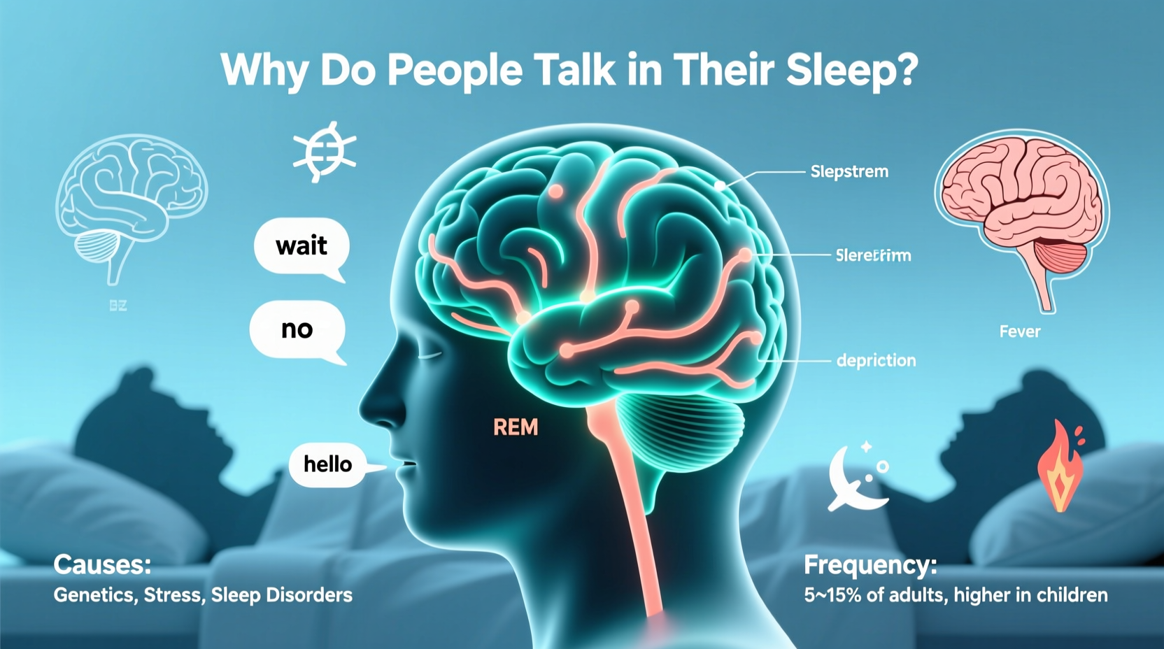 why do some people talk in their sleep causes and frequency