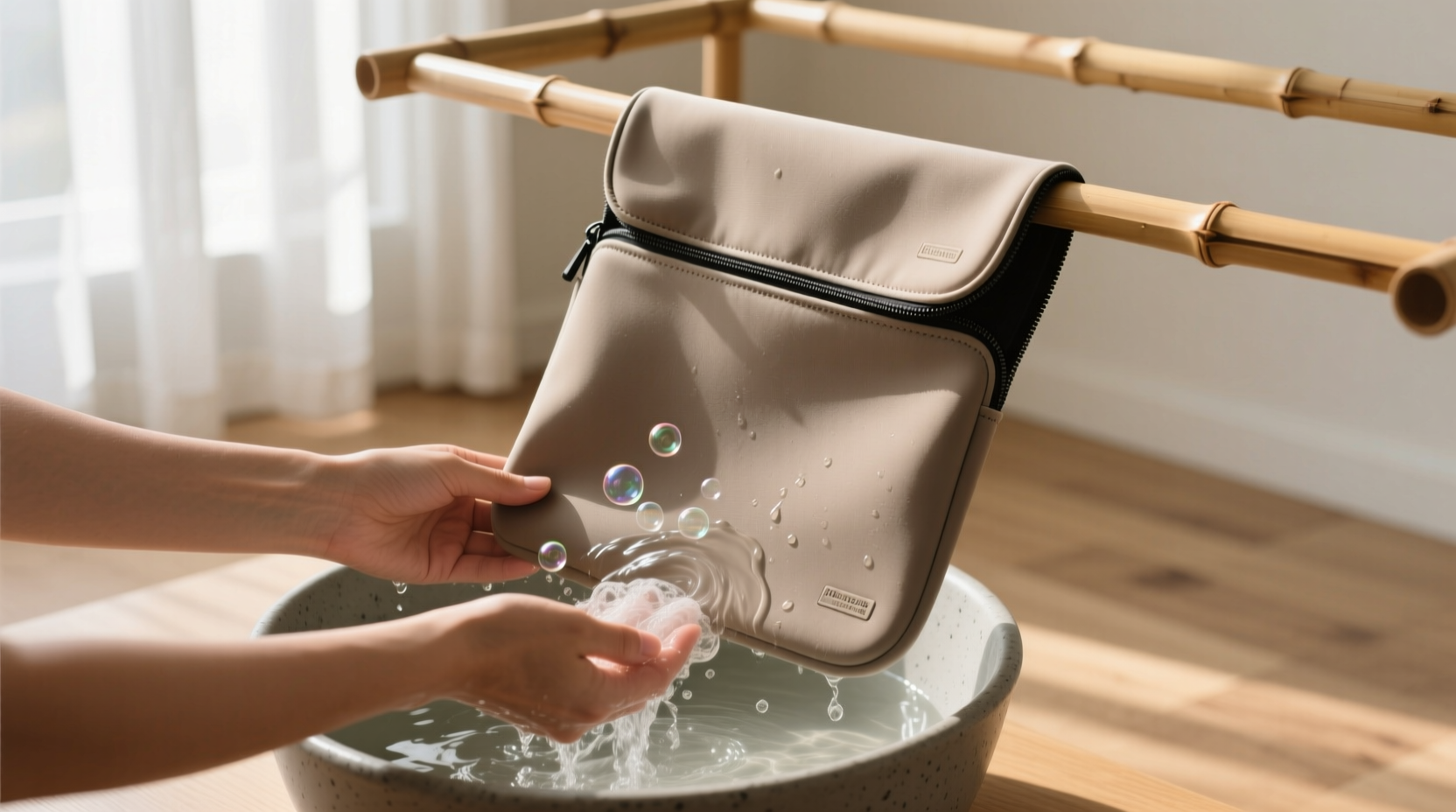 how to clean neoprene laptop sleeves without stiffening