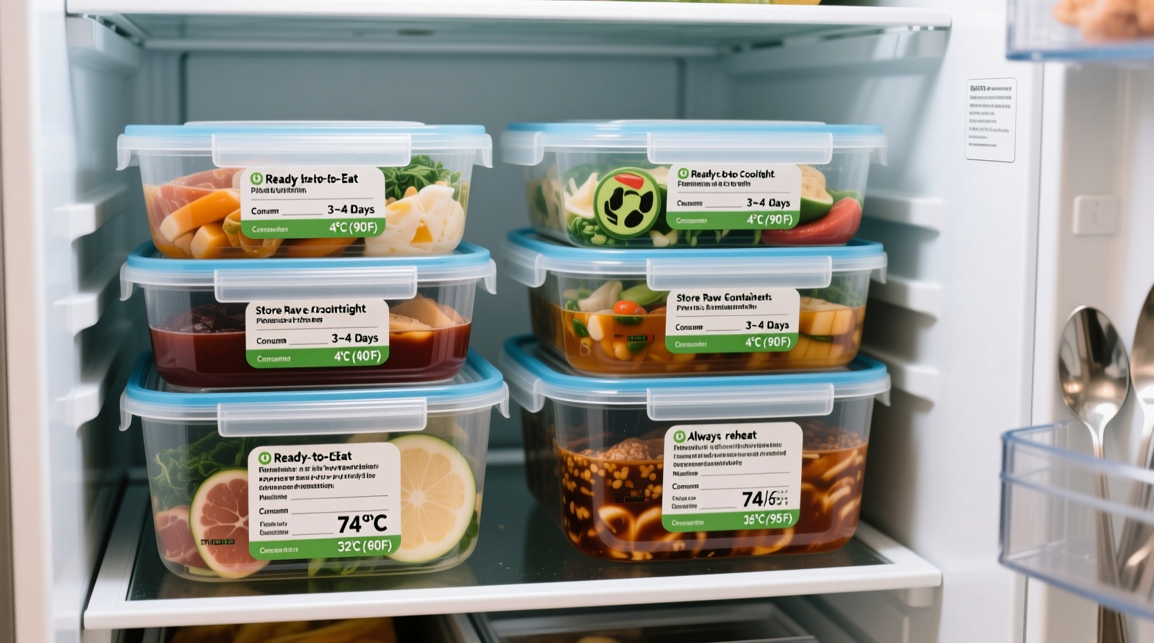 how should ready to eat food be stored after cooled