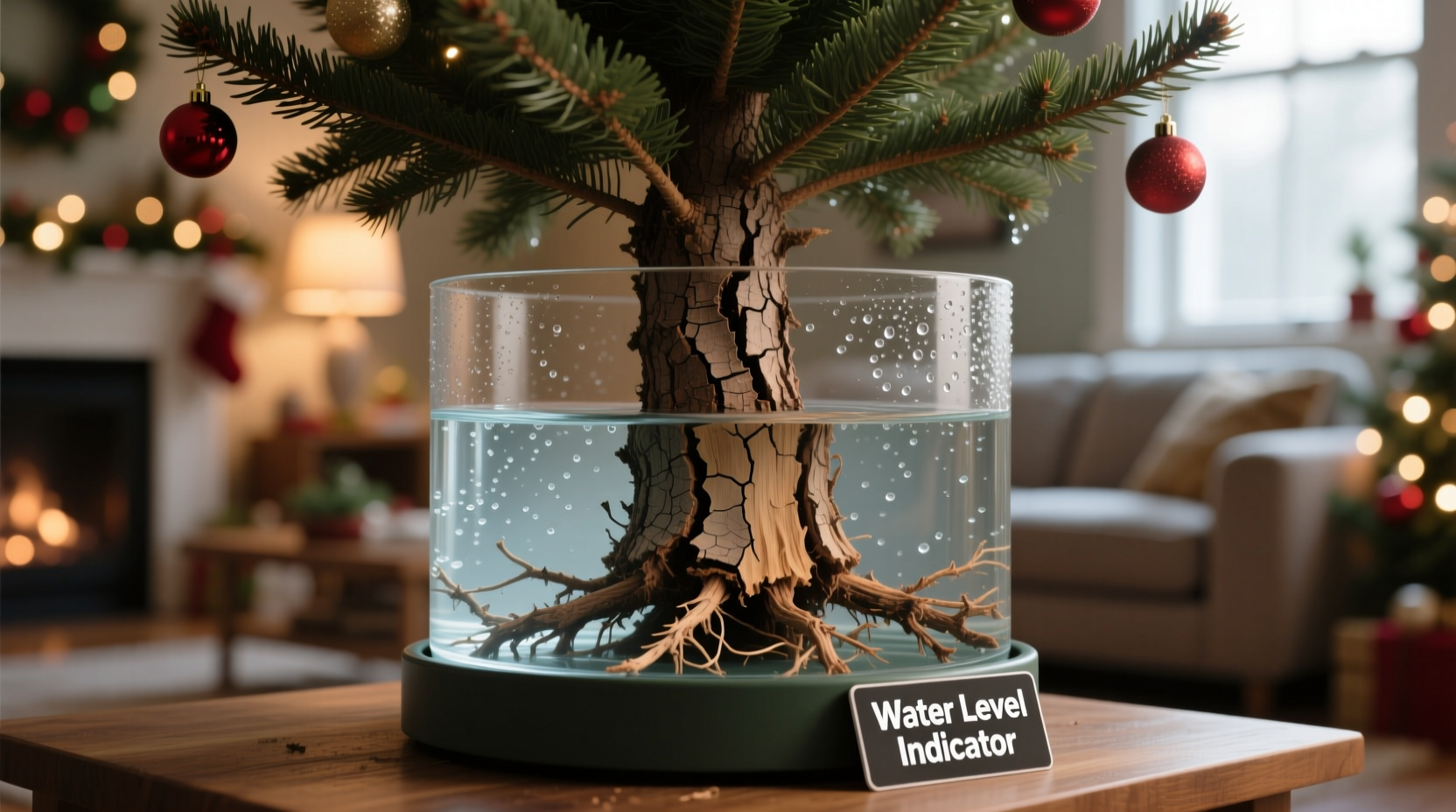 why does the bottom of my christmas tree not drink water