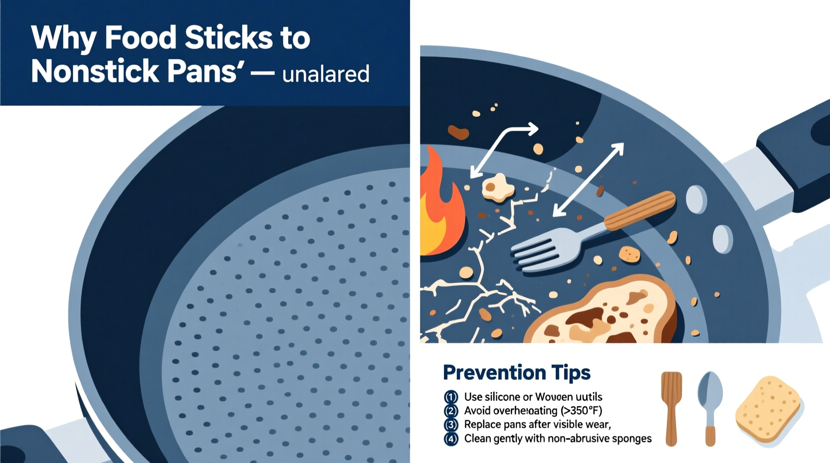 why does food stick to nonstick pans and how to prevent it