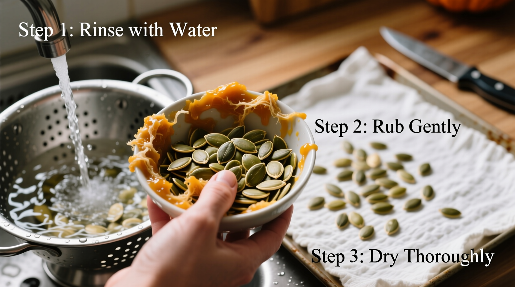 how to clean pumpkin seeds