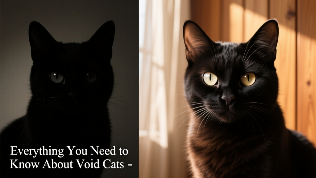 Side-by-side comparison: a poorly lit photo of a black cat looking like a shadow, next to a well-lit, high-contrast portrait showing rich fur texture and expressive eyes