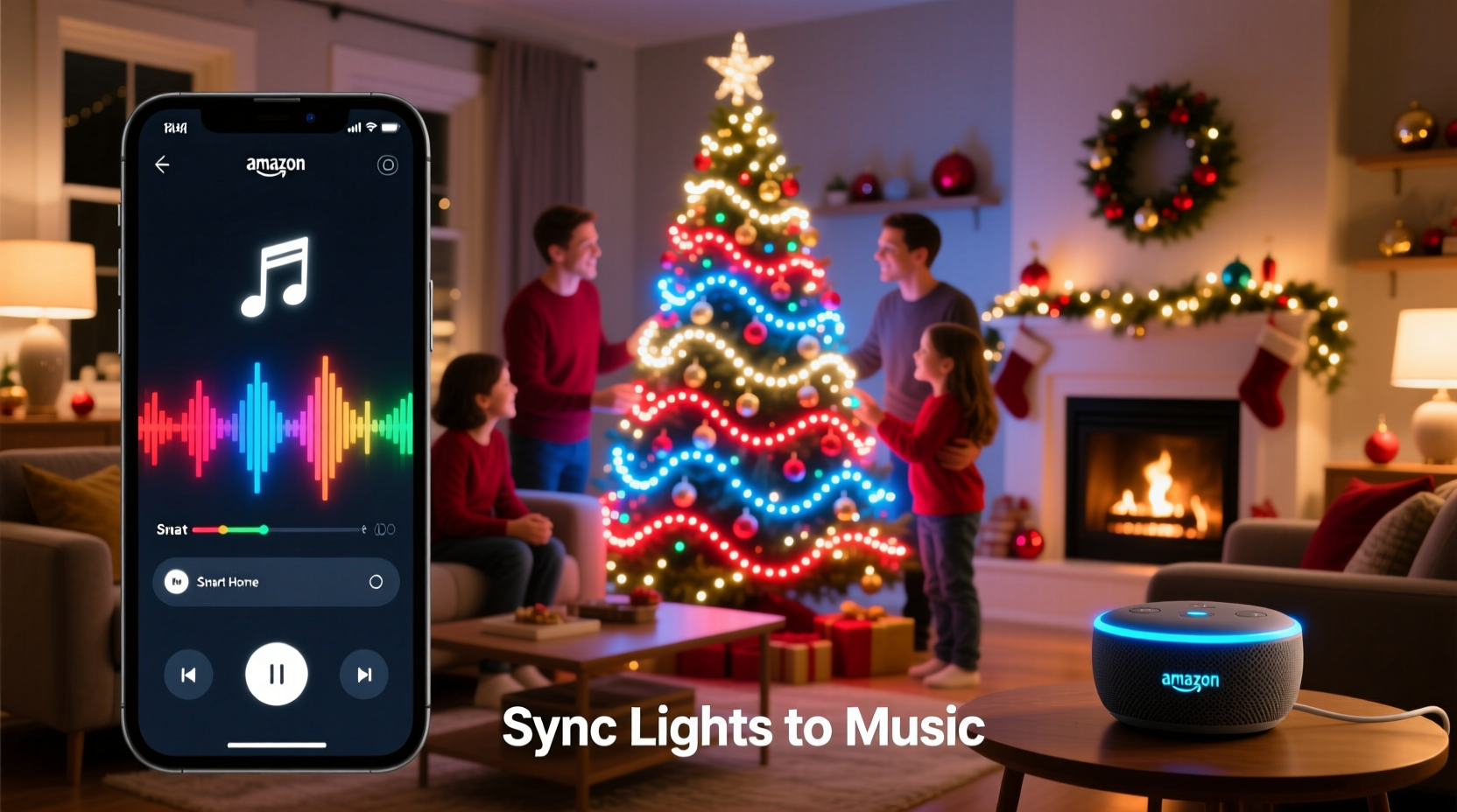 how to sync your christmas lights with music using smart home devices