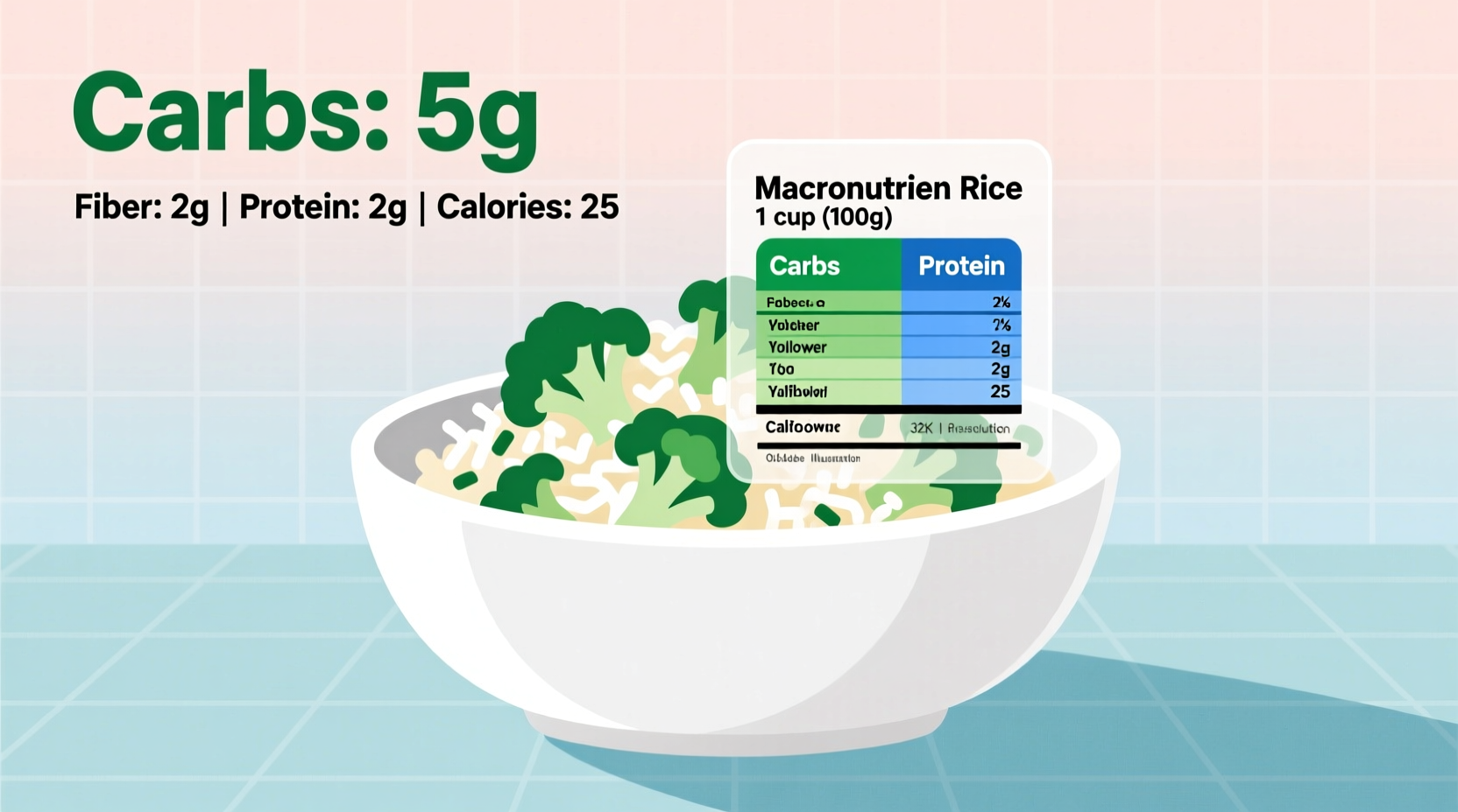Cauliflower Rice Carbs: 5g Total, 3g Net Per Cup (Data)