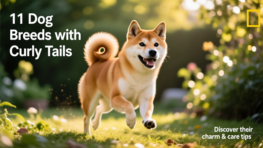 A playful Shiba Inu mid-run, tail curled over its back