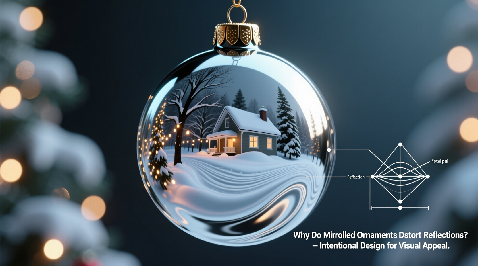 why do mirrored christmas ornaments create distorted reflections and is it intentional