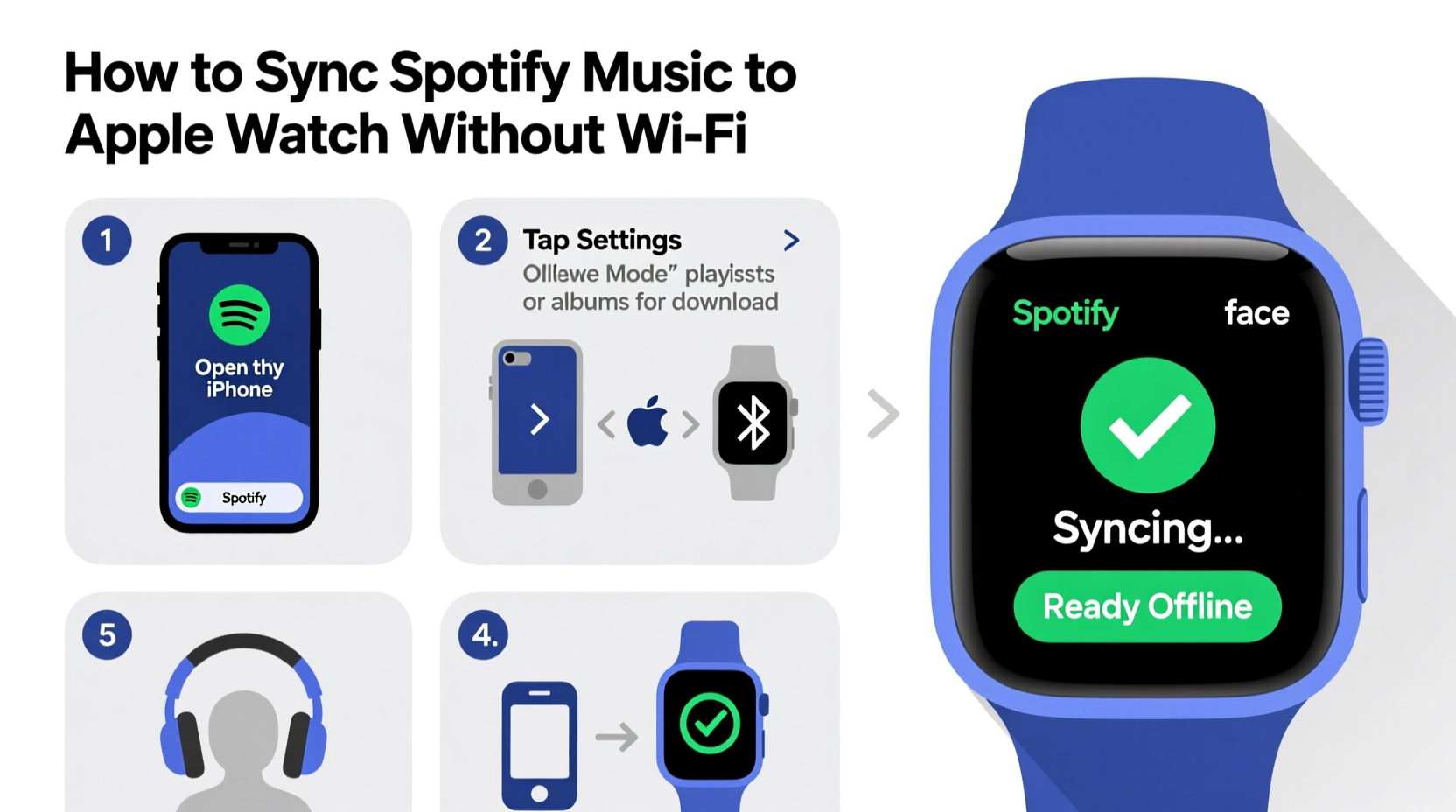 how to sync music from spotify to apple watch without wifi connection