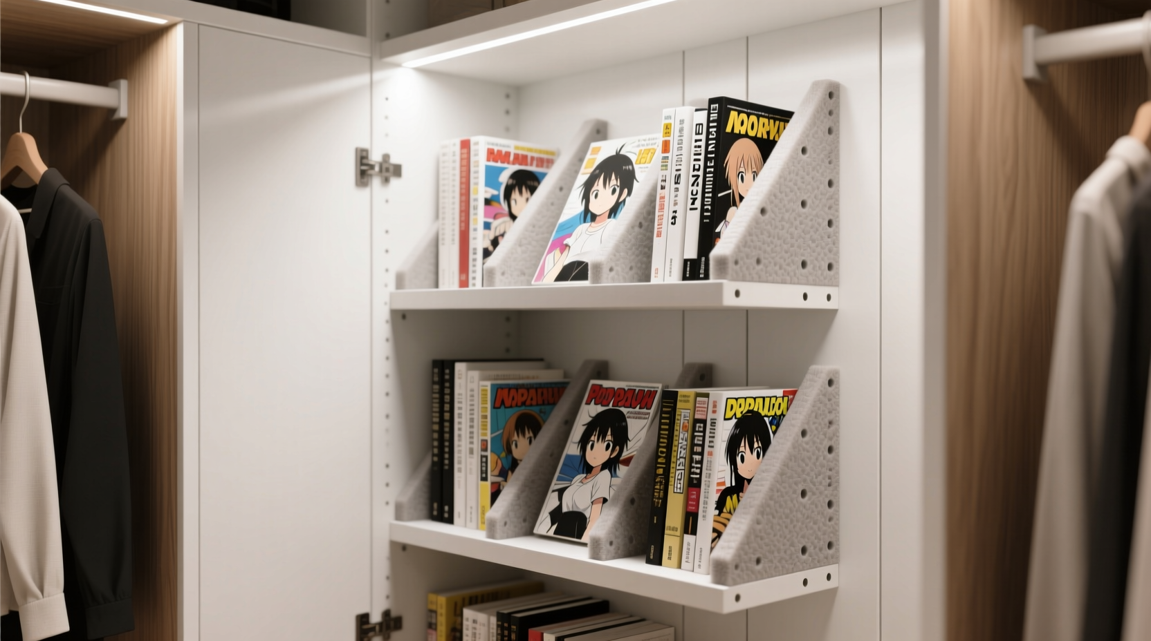 closet organization tips for manga art books