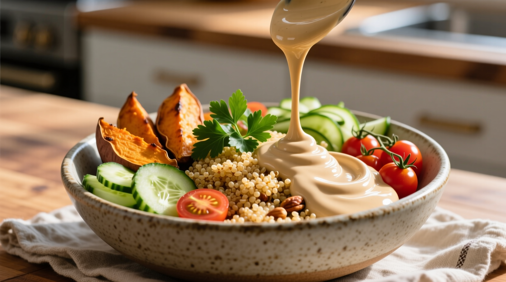 use tahini instead of mayo for creamier delicious past