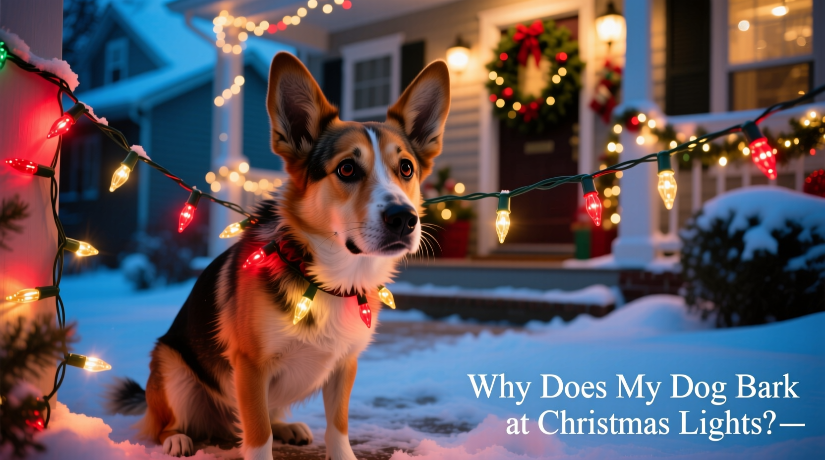 why does my dog bark at christmas lights and what to do