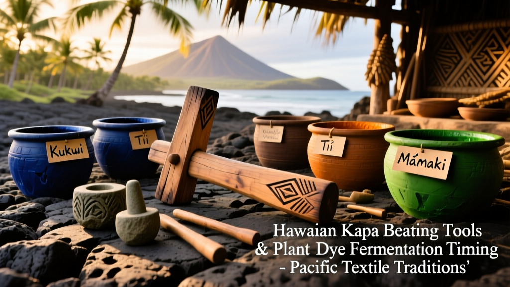 Hawaiian Kapa Beating Tools And Plant Dye Fermentation Timing