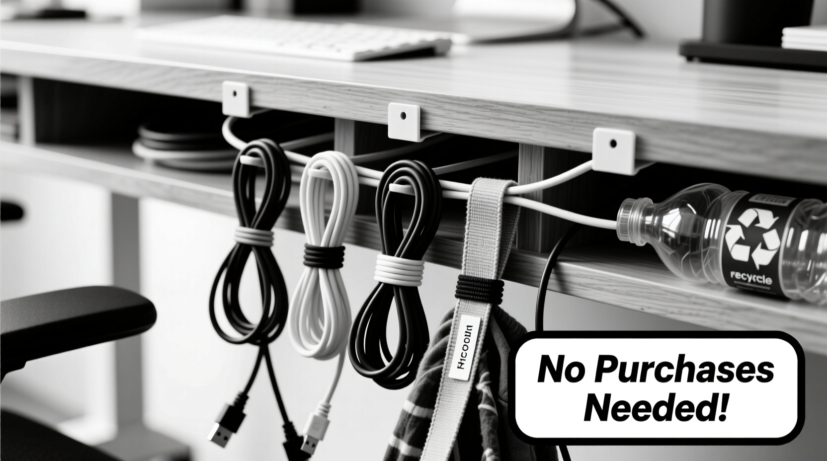 how to organize cords and cables without buying a single organizer