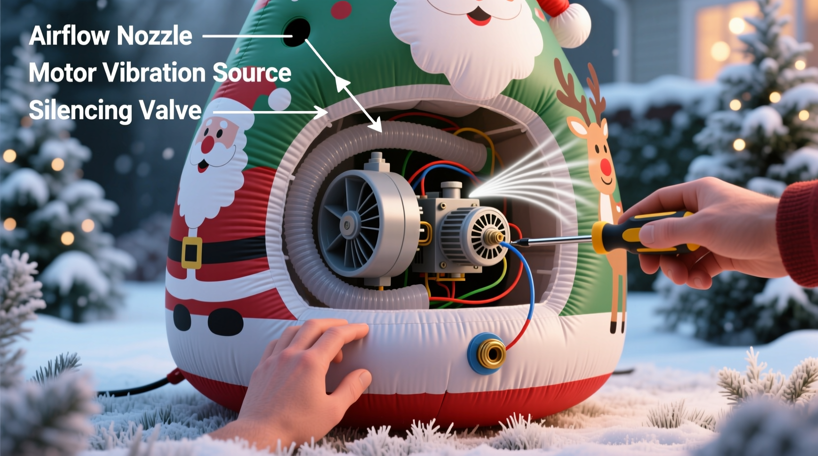 why do some christmas inflatables make noise and how to silence them