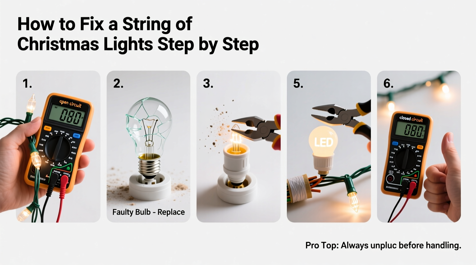 how do you fix a string of christmas lights