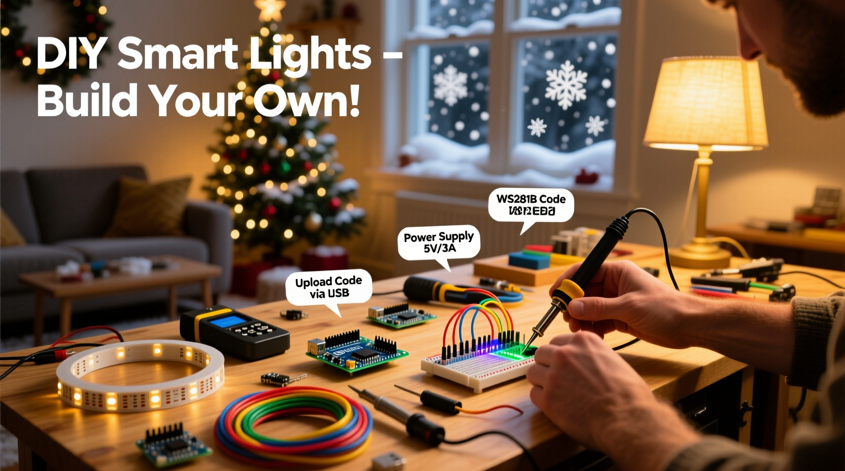 how to make your own programmable christmas light display with diy smart tech