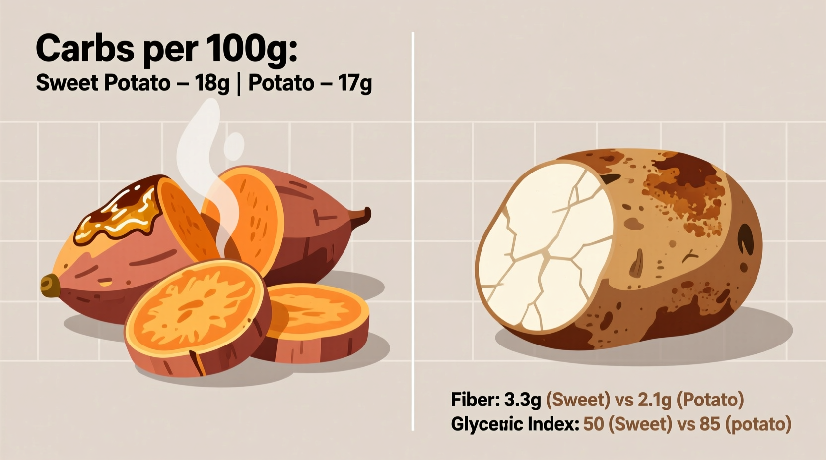 Sweet Potato vs Potato: Carb Comparison & Health Facts