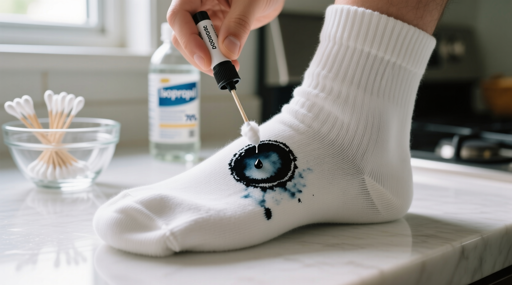 remove permanent marker from cotton socks