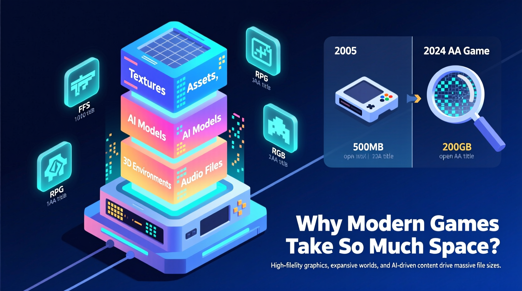 why do modern games take up so much storage space explained