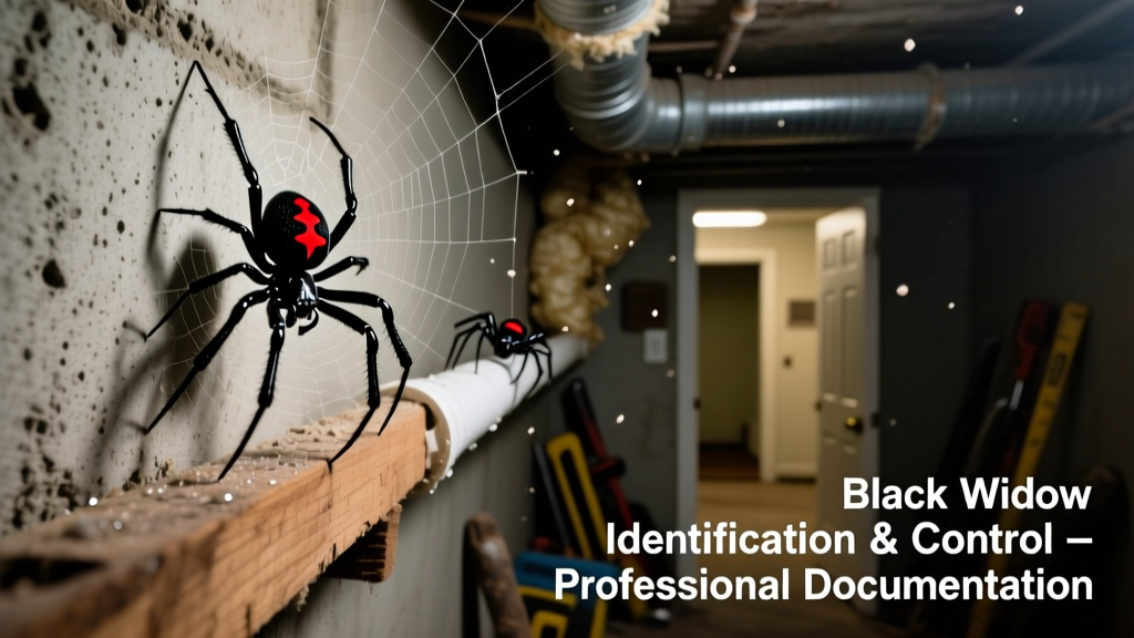 Black Widow Spiders in Basement: Identification & Control