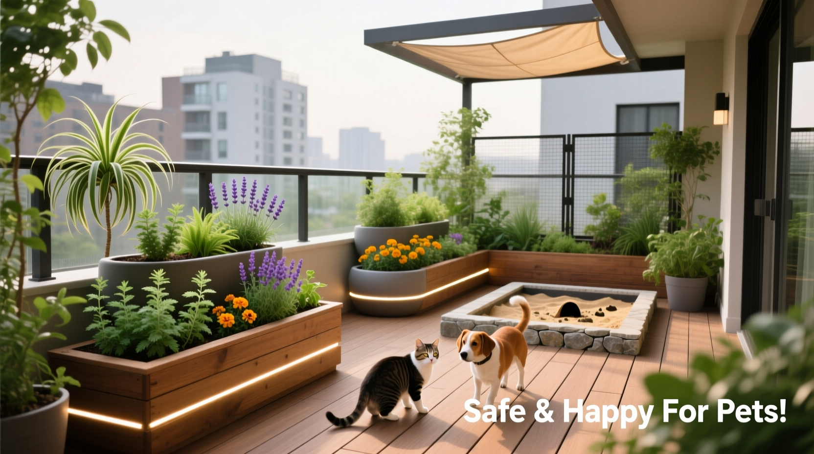 how to build a pet friendly balcony garden safely