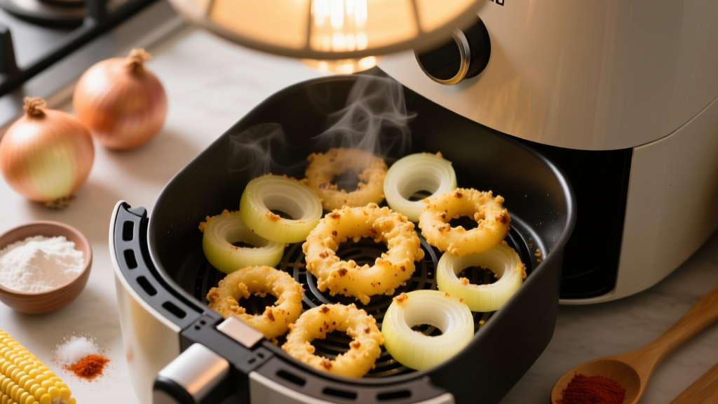 Crispy Onion Rings with Cornstarch (Air Fryer Recipe)