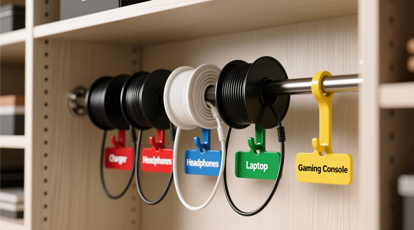 closet organization tips tangle free headphone cable storage
