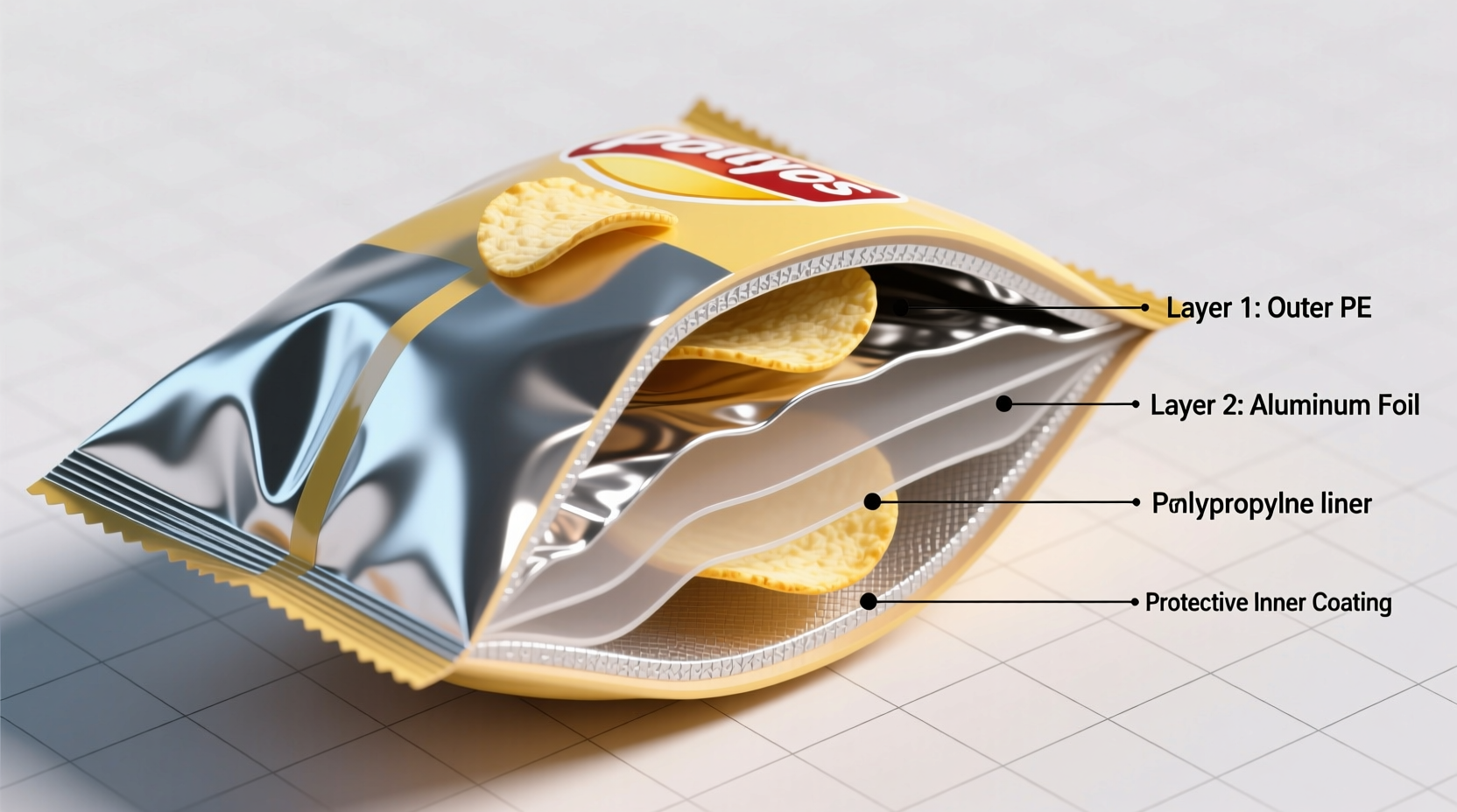 Multi-layer potato chip bag structure diagram