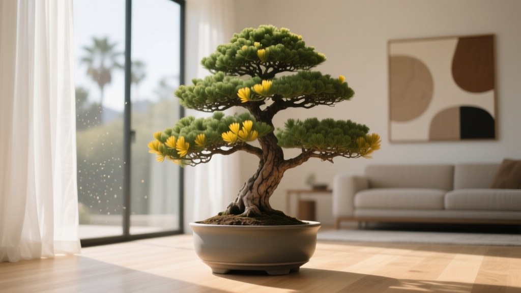 Large Indoor Bonsai Yellowing in Southern California
