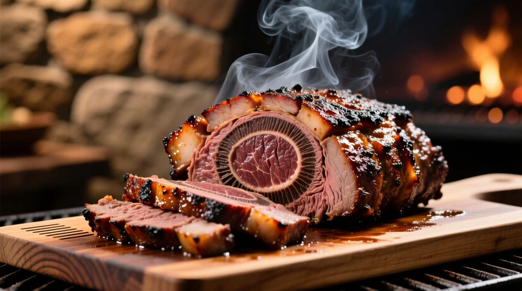 Perfectly cooked beef brisket with smoke ring and tender texture