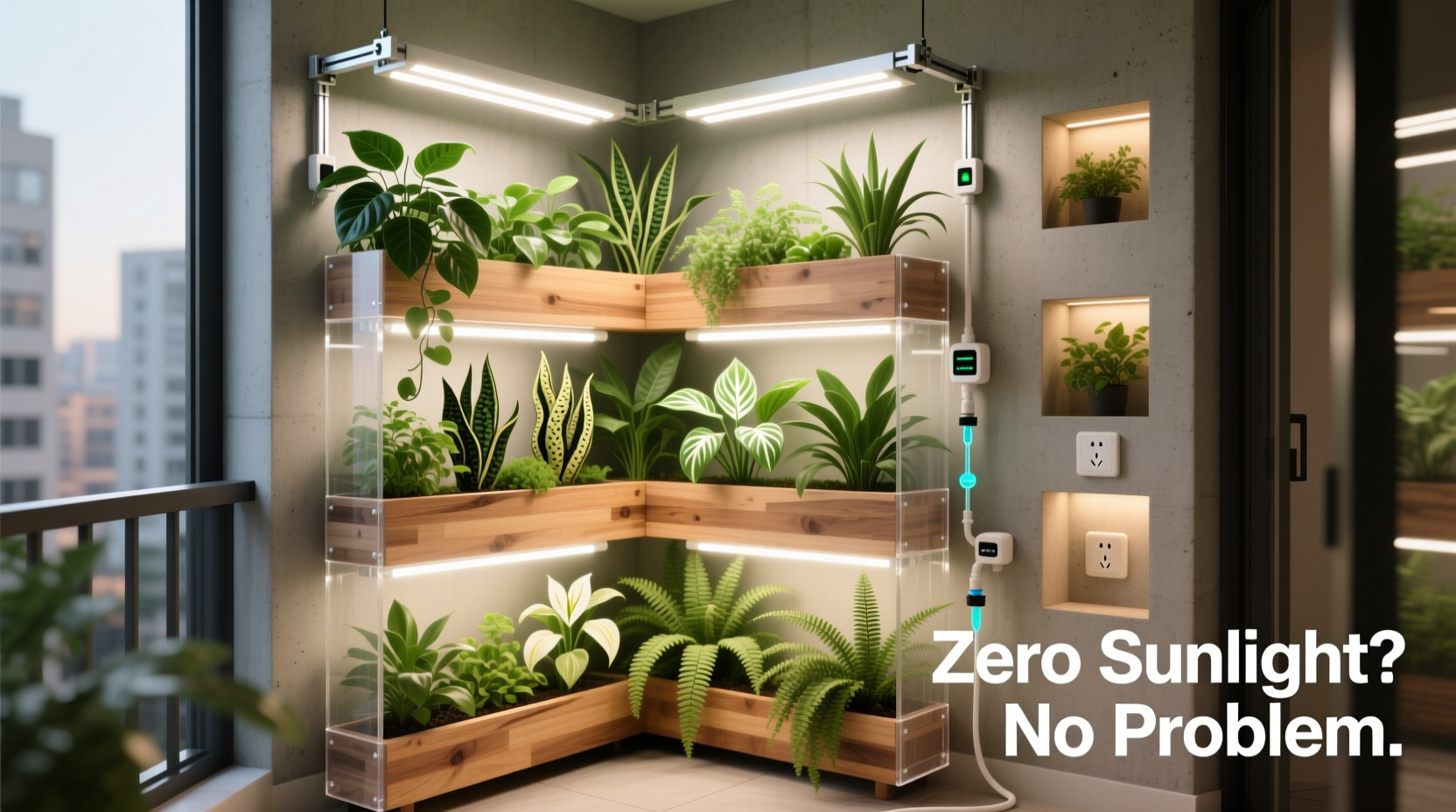 how to make a balcony garden with zero sunlight using indoor tricks