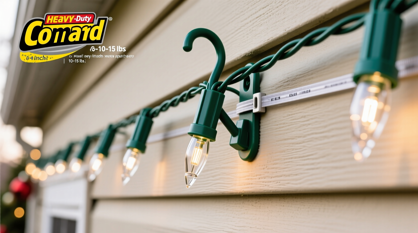 can you use command hooks for heavy christmas light strings on siding