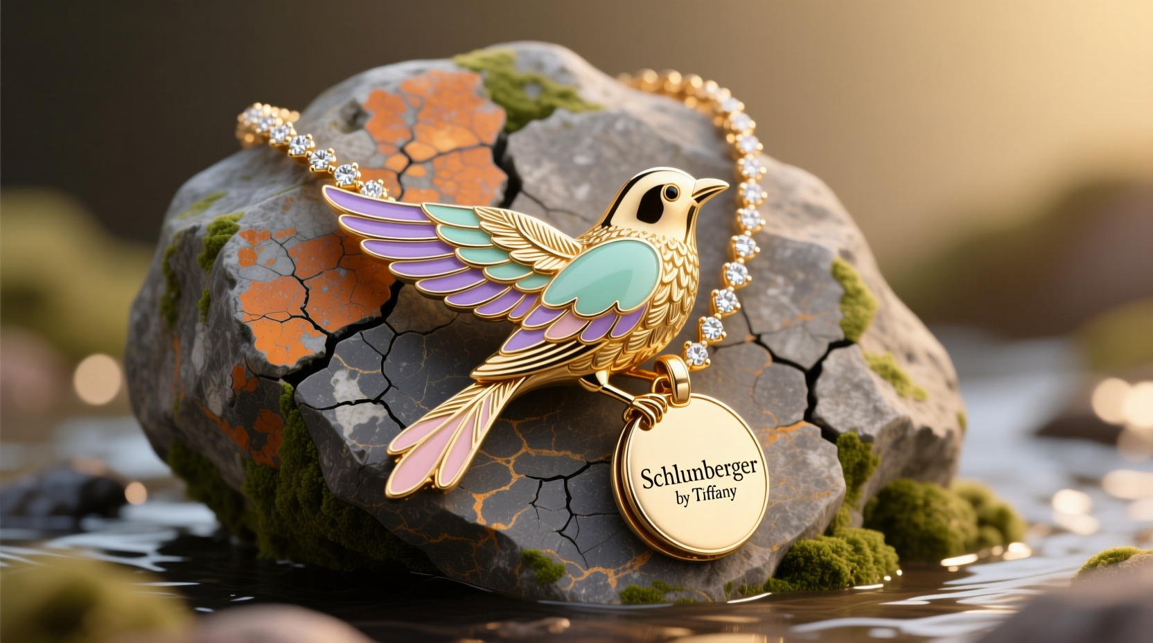 schlumberger by tiffany co bird on a rock necklace