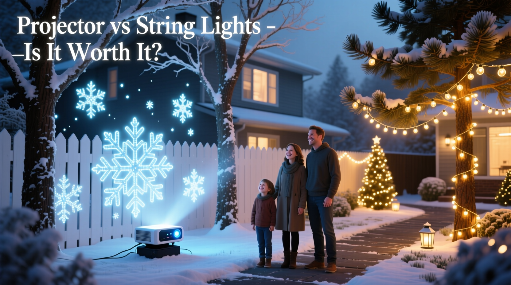 christmas projector lights vs string lights is the outdoor display really worth it