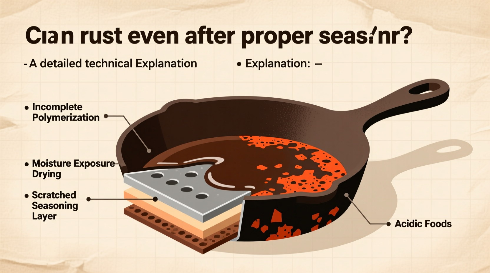 why does my cast iron pan rust even after proper seasoning