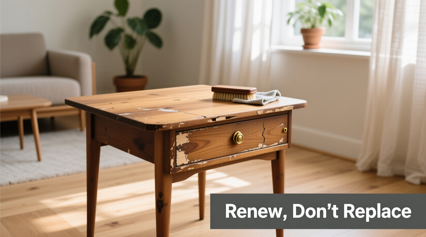 how to refresh old furniture without painting or replacing