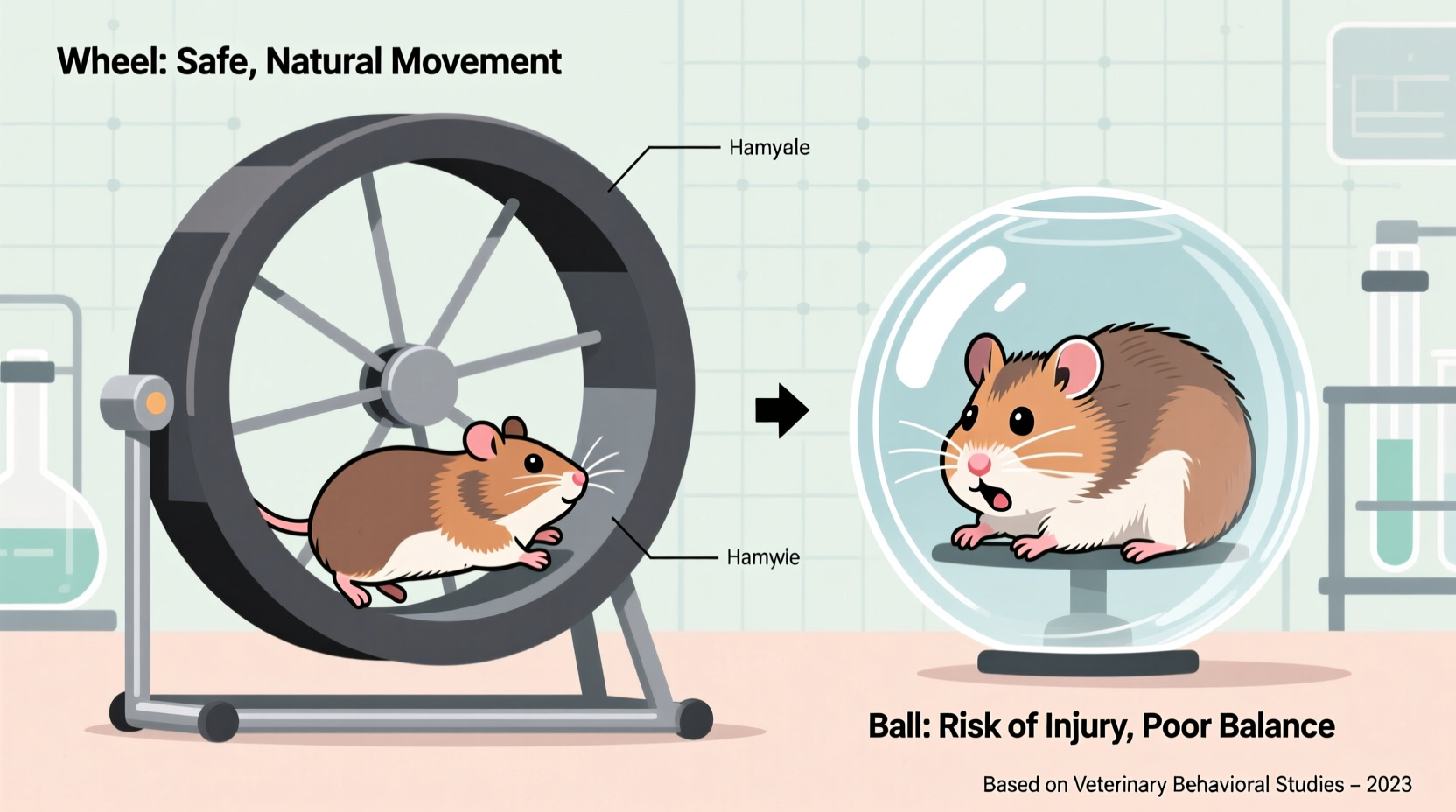 hamster wheel vs ball which provides safer exercise for small pets
